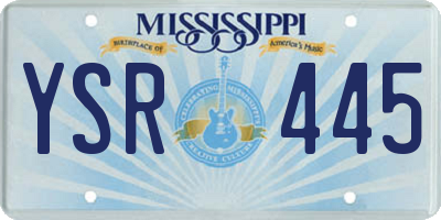 MS license plate YSR445