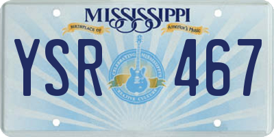 MS license plate YSR467