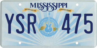 MS license plate YSR475