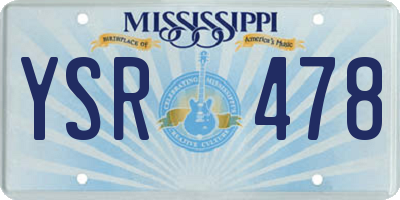 MS license plate YSR478