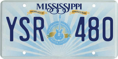 MS license plate YSR480
