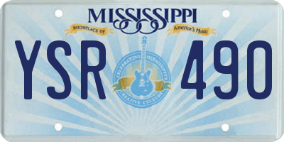 MS license plate YSR490