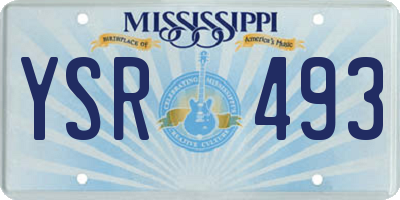 MS license plate YSR493