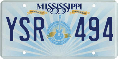 MS license plate YSR494