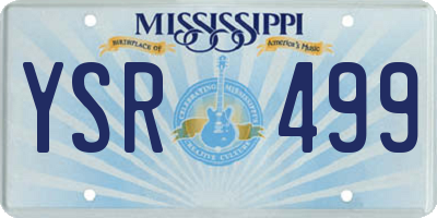 MS license plate YSR499