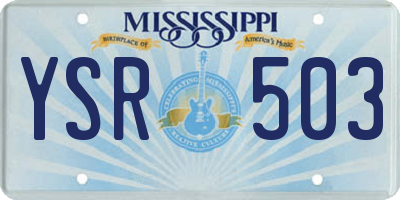 MS license plate YSR503