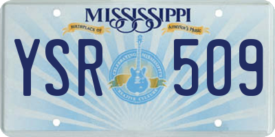 MS license plate YSR509