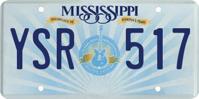 MS license plate YSR517