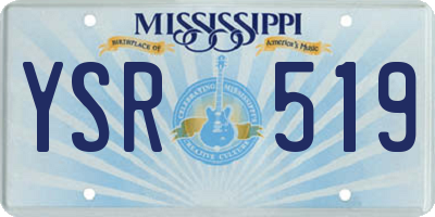 MS license plate YSR519