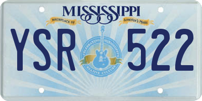 MS license plate YSR522