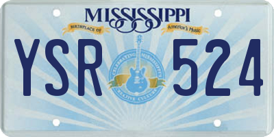 MS license plate YSR524