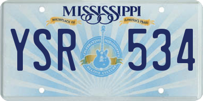 MS license plate YSR534