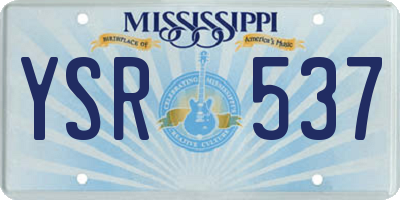 MS license plate YSR537