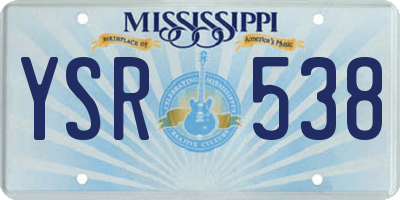 MS license plate YSR538