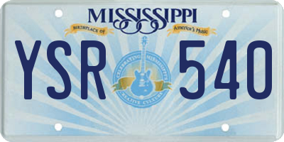 MS license plate YSR540