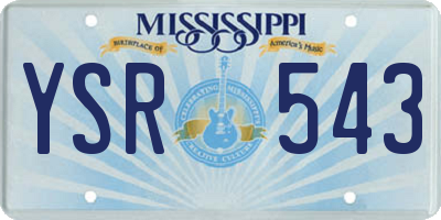 MS license plate YSR543