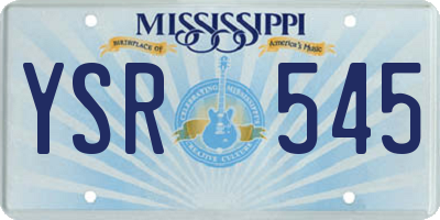 MS license plate YSR545