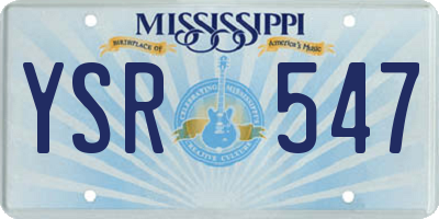 MS license plate YSR547