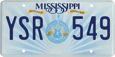 MS license plate YSR549