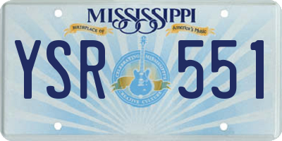 MS license plate YSR551
