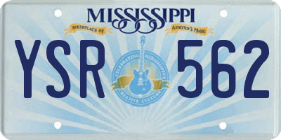 MS license plate YSR562