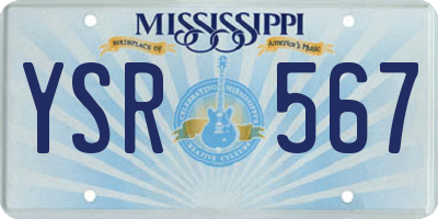 MS license plate YSR567