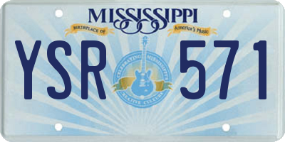 MS license plate YSR571