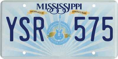 MS license plate YSR575