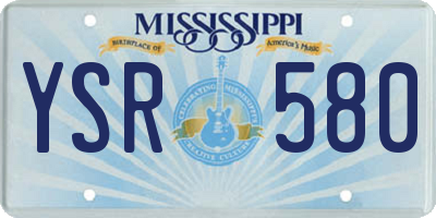 MS license plate YSR580