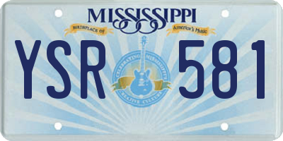 MS license plate YSR581