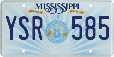 MS license plate YSR585