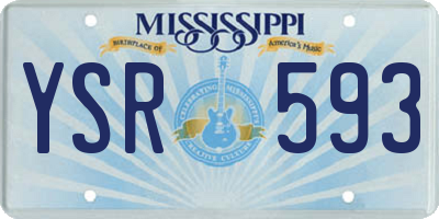 MS license plate YSR593