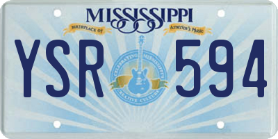 MS license plate YSR594