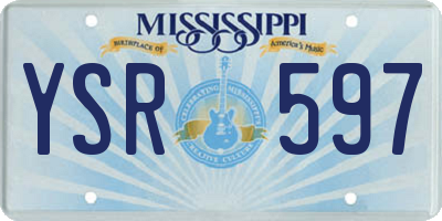 MS license plate YSR597