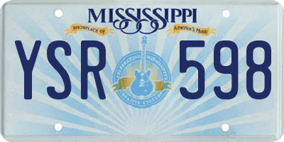 MS license plate YSR598