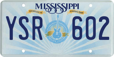 MS license plate YSR602