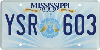 MS license plate YSR603
