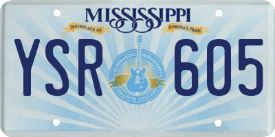 MS license plate YSR605