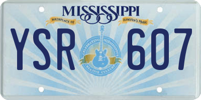 MS license plate YSR607