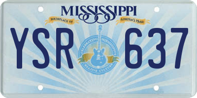 MS license plate YSR637