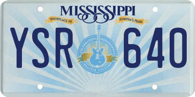 MS license plate YSR640