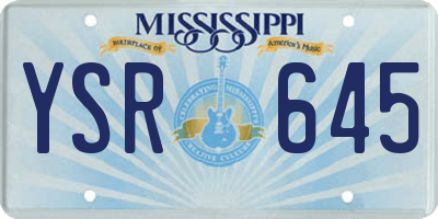 MS license plate YSR645