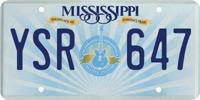 MS license plate YSR647