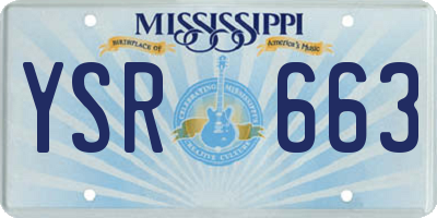 MS license plate YSR663