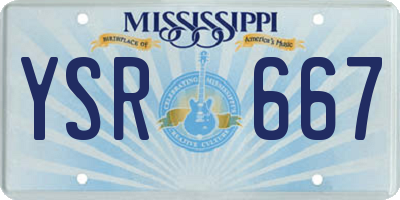 MS license plate YSR667