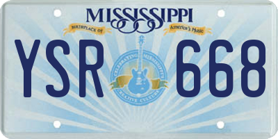 MS license plate YSR668