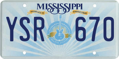 MS license plate YSR670