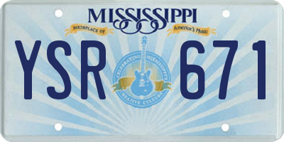 MS license plate YSR671