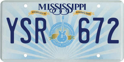 MS license plate YSR672