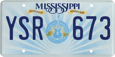 MS license plate YSR673